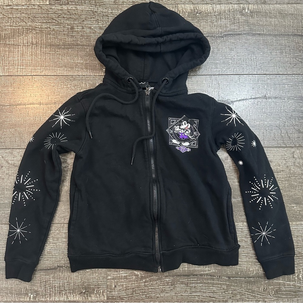 Disney Kids Black Sweatshirt with Starburst and Character Design